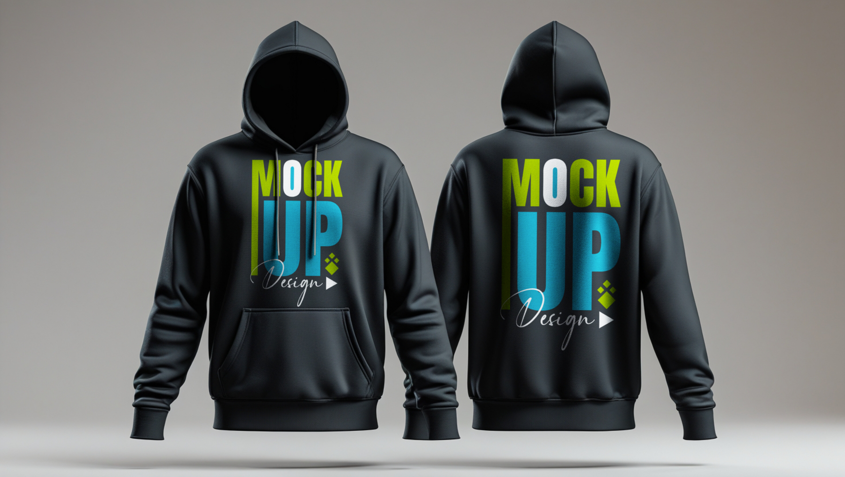 Stylish gray and black hoodie mockup design for branding with casual attire and fashion style psd