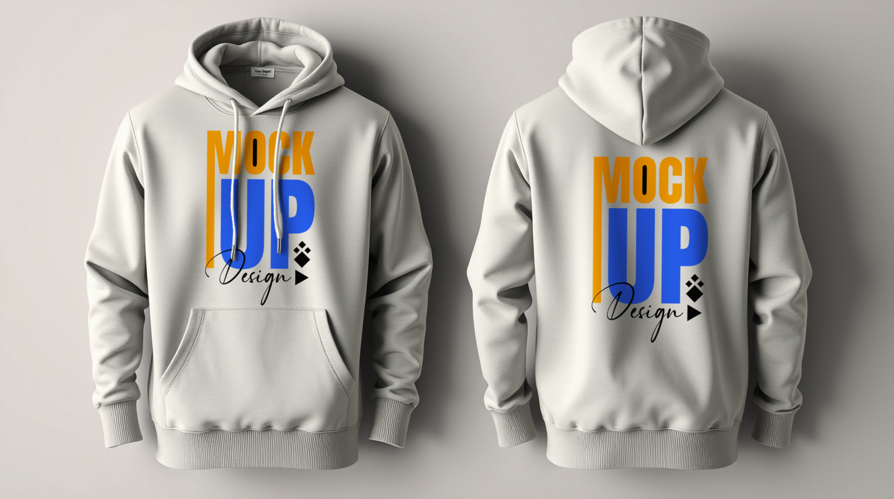 White and soft gray hoodie mockup highlighting branding potential for modern casual apparel psd