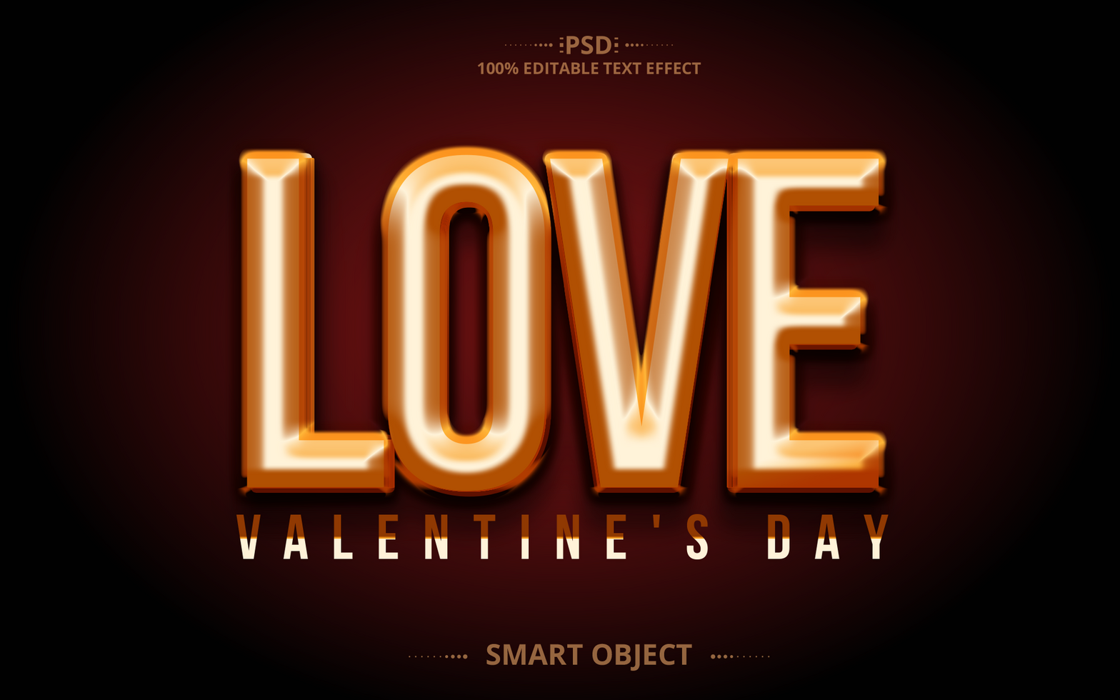 Luxury Creative Editable text effect love, 3d romantic and valentine font style psd