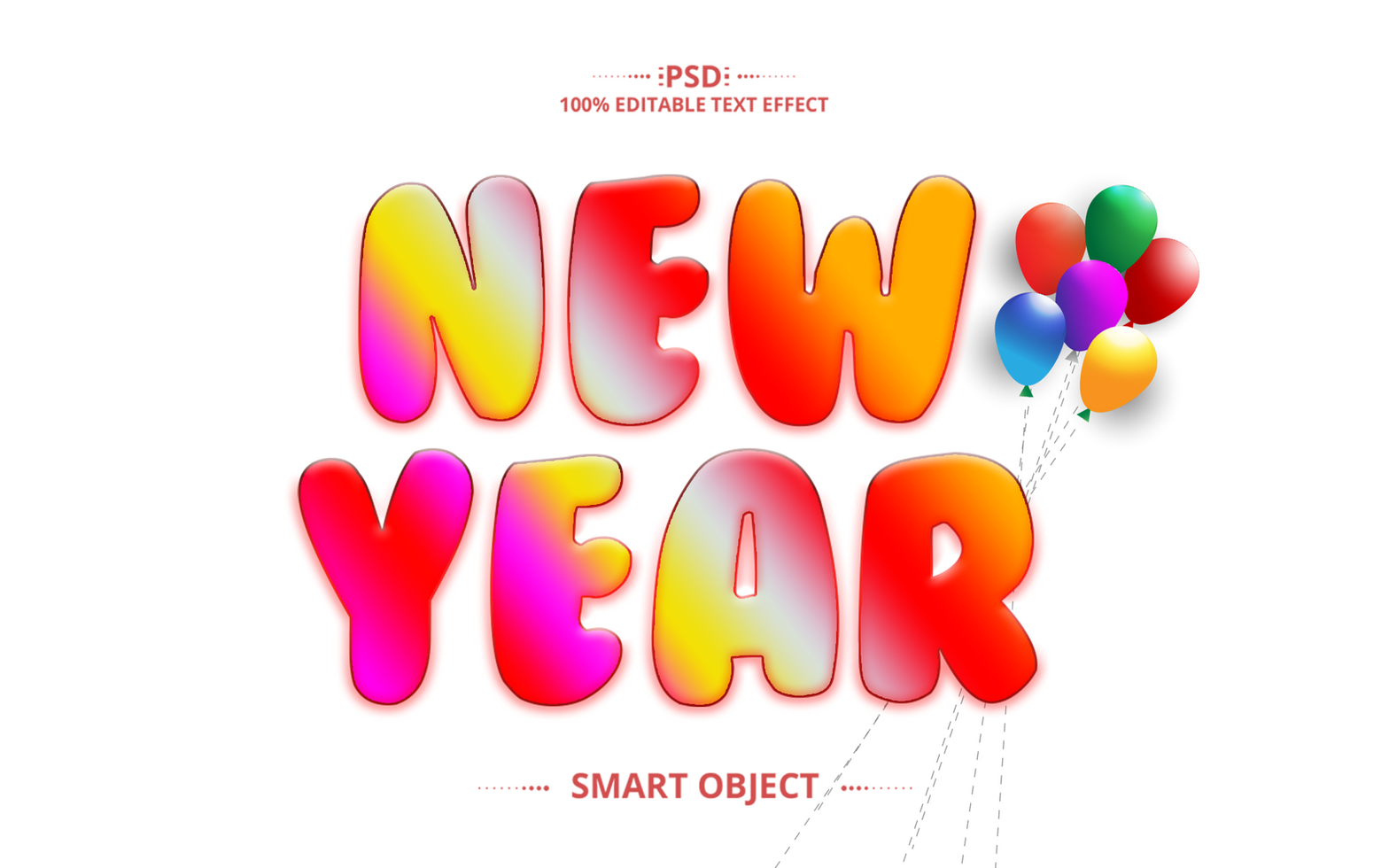 Happy New year Creative Text Effect design psd