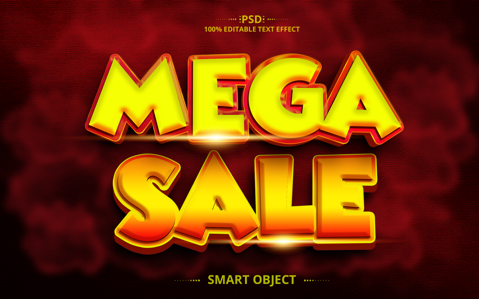 Mega sale offer text effect design psd