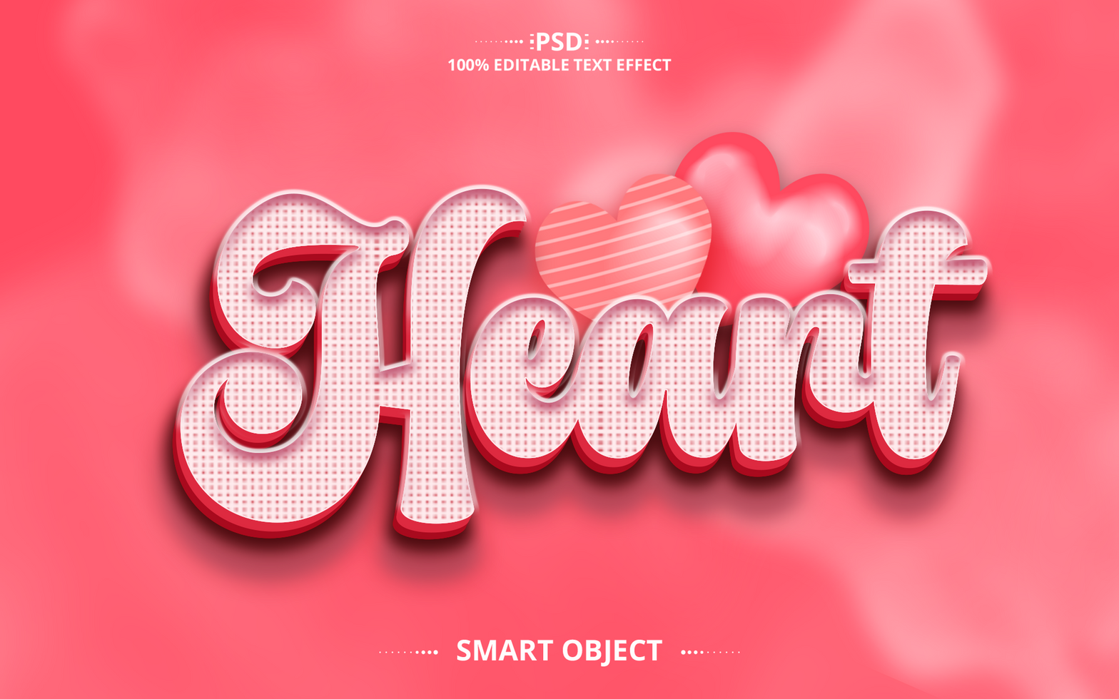 Heart Valentine's love editable text effect design psd