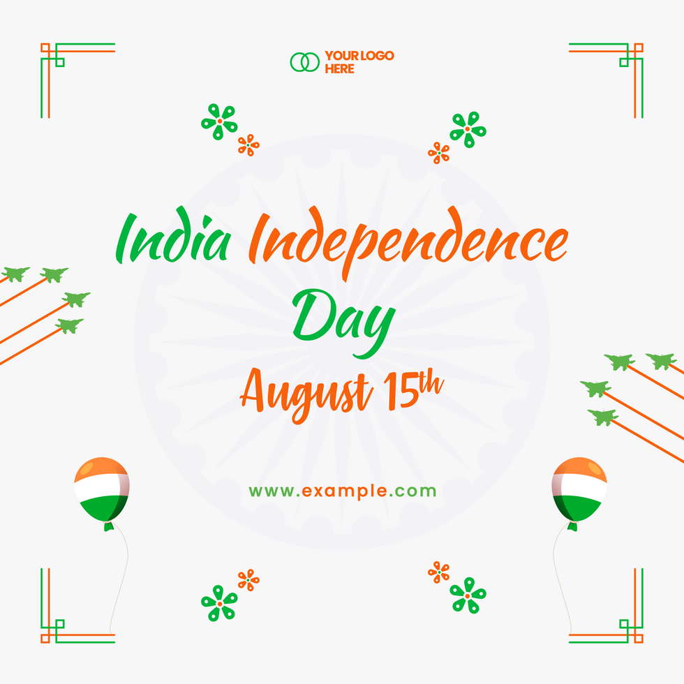 India Independence Day August 15th Social media post psd