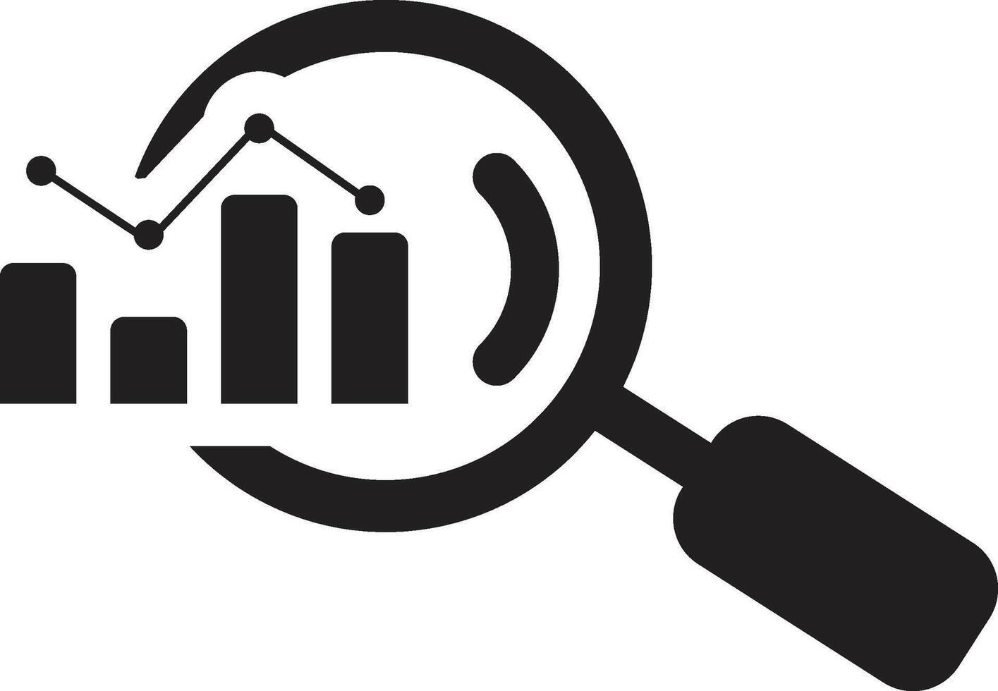 SEO audit icon. Business analysis. Magnifying glass for data analysis. Search data analysis vector