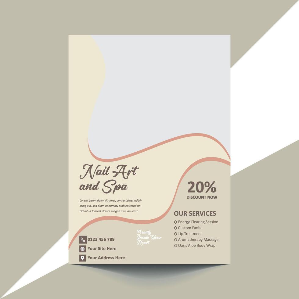 Beauty spa hair salon print ready flyer template design vector