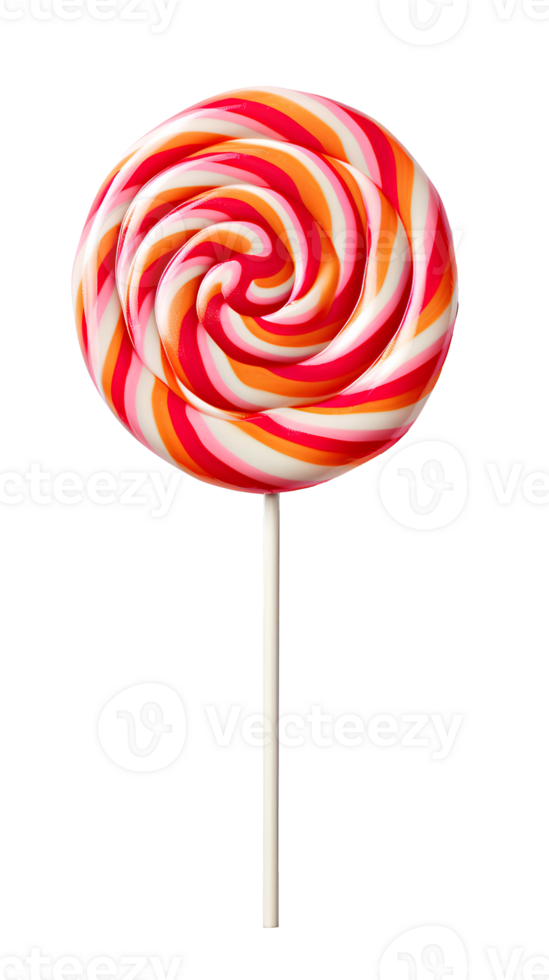 detailed swirly lollipop candy isolated showcasing its playful design and eye-catching colors perfect for adding a cheerful and sweet touch to any project png