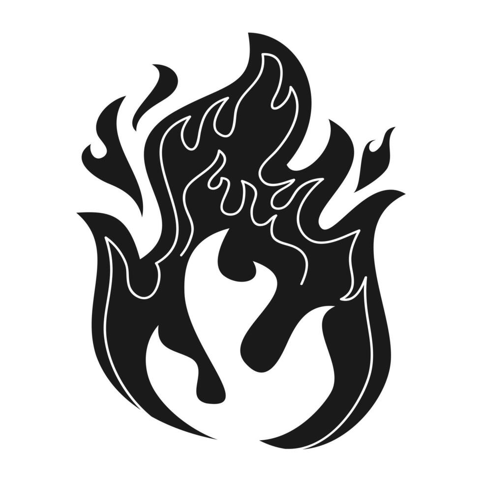 Hand drawn of Fire flame icon symbol vector