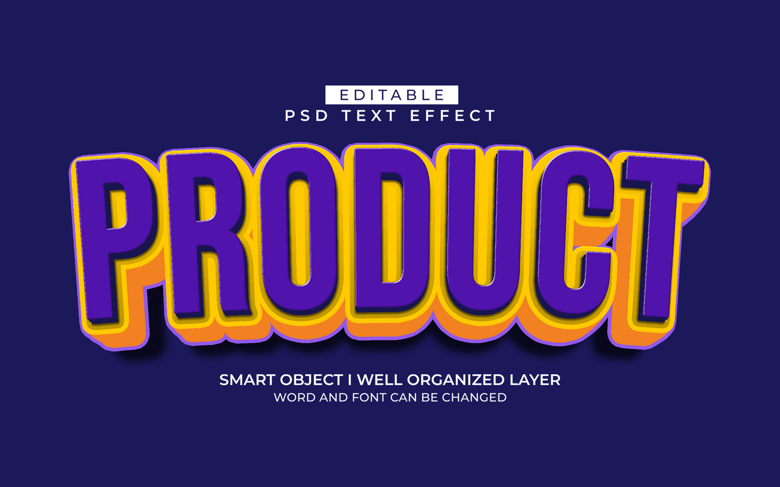 3d editable product text effect typography style template psd
