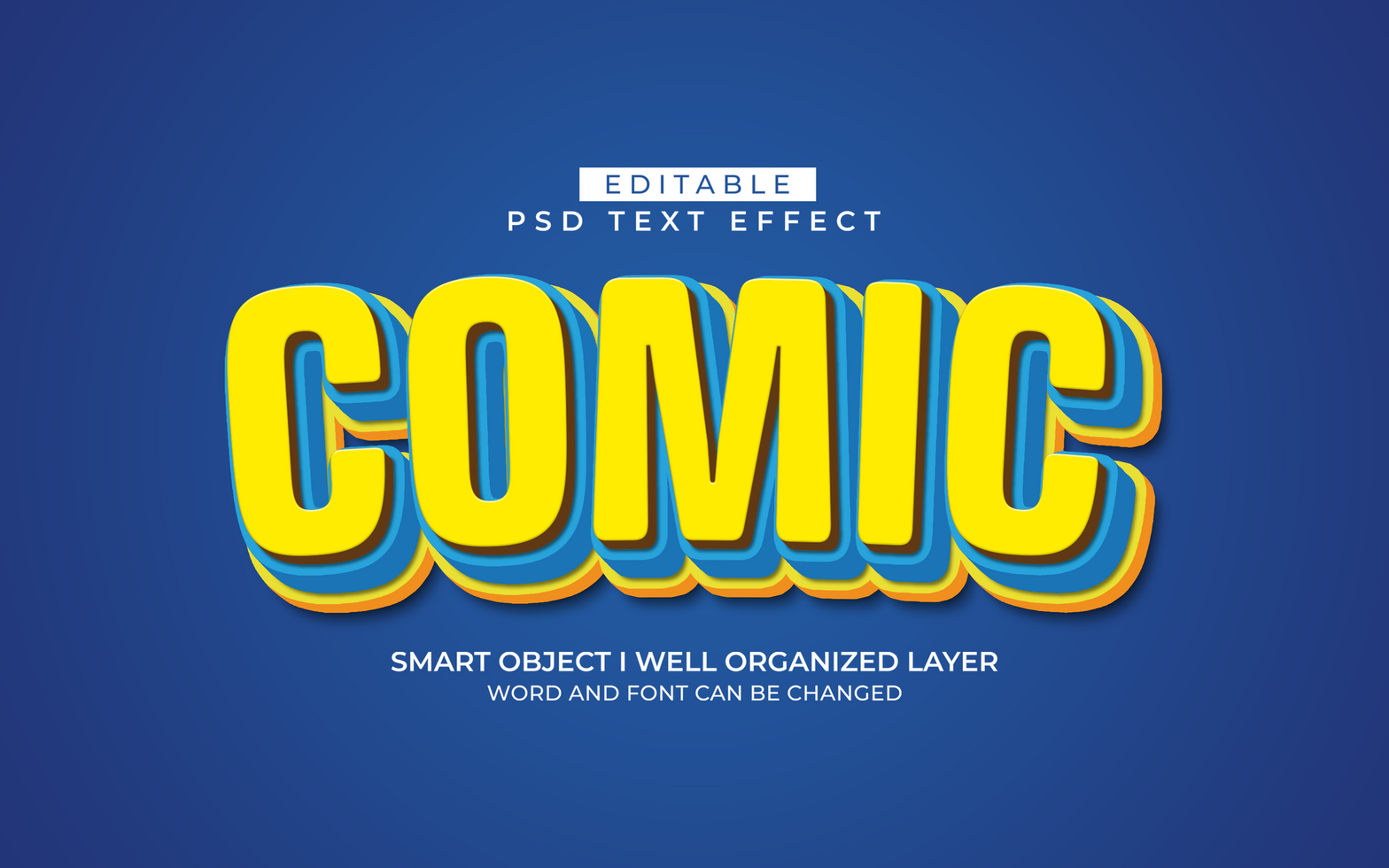 3d editable comic text effect typography style template psd
