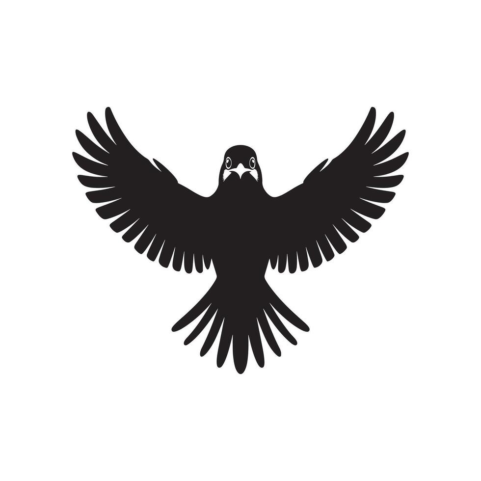 Bold Silhouette of a Bird in Flight vector