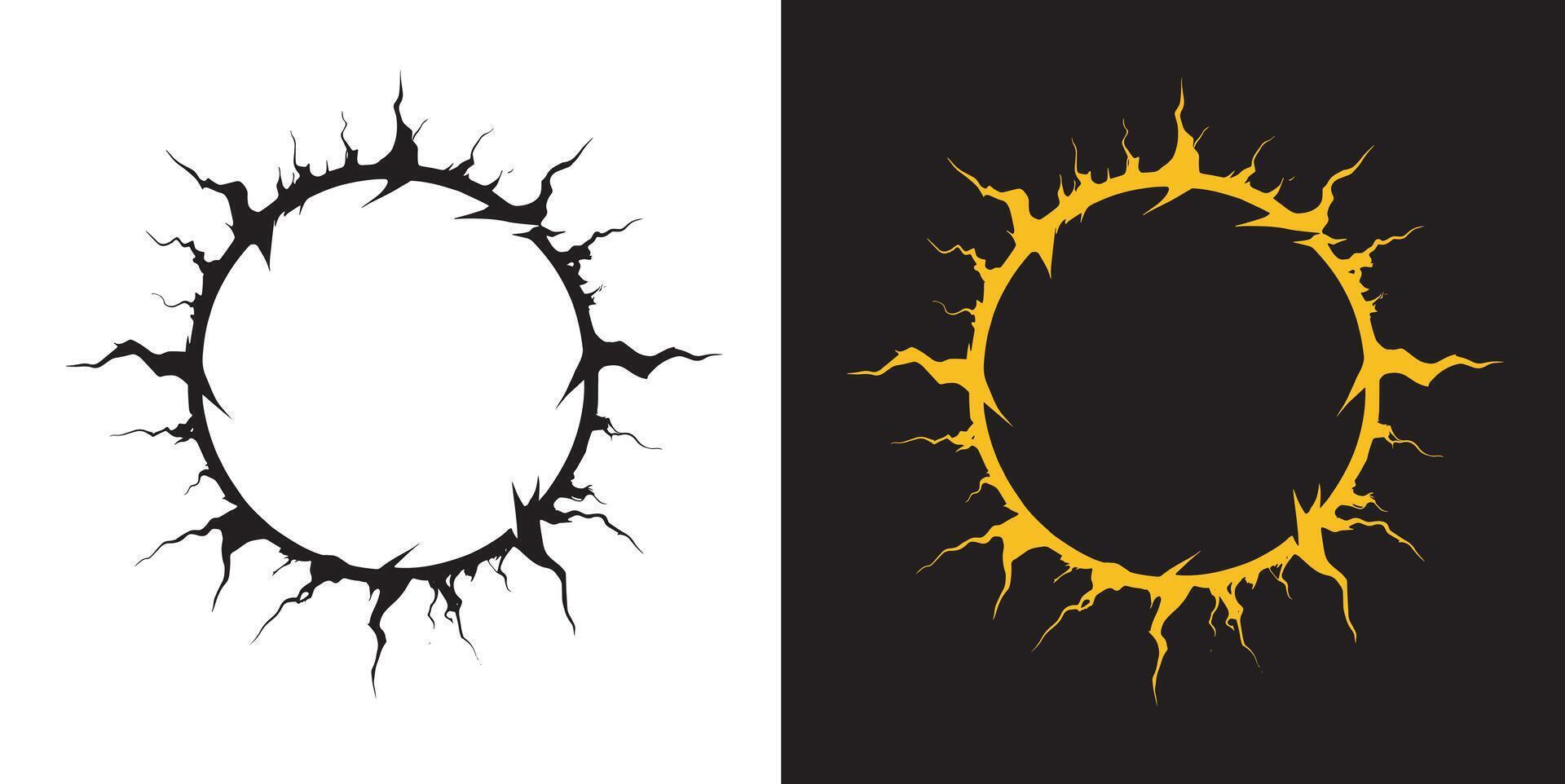 circle with lighnting effect lighting circle frame vector