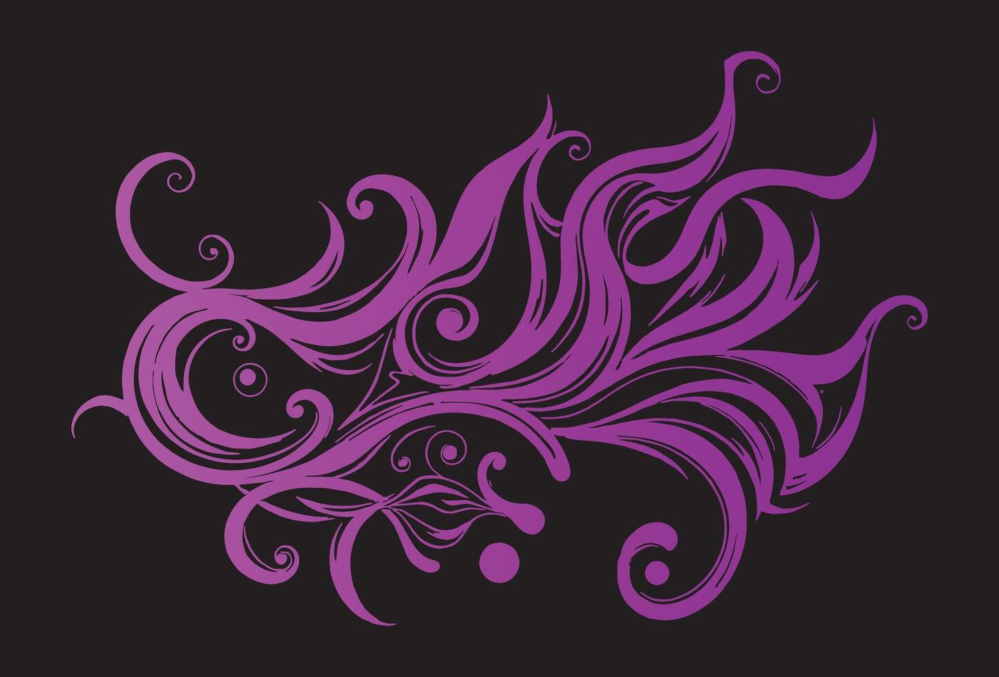 intricate line art of a purple with swirling patterns vector
