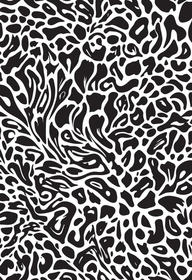 A black and white pattern of animal skin vector