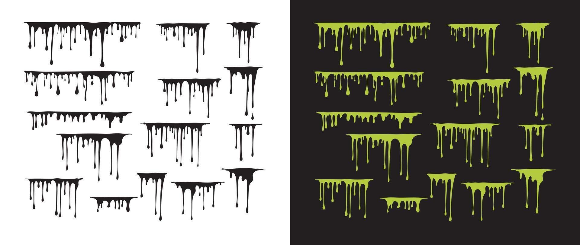 dripping liquid dripping effect fluid bunle 1 set dripping toxic liquid effect vector