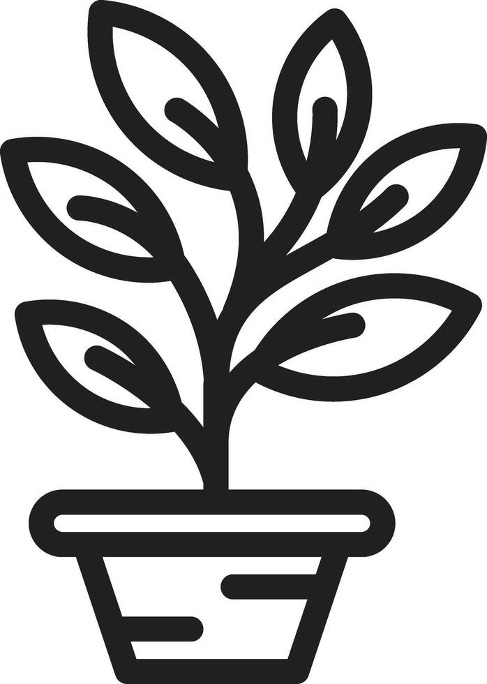 plant in pot icon illustration vector
