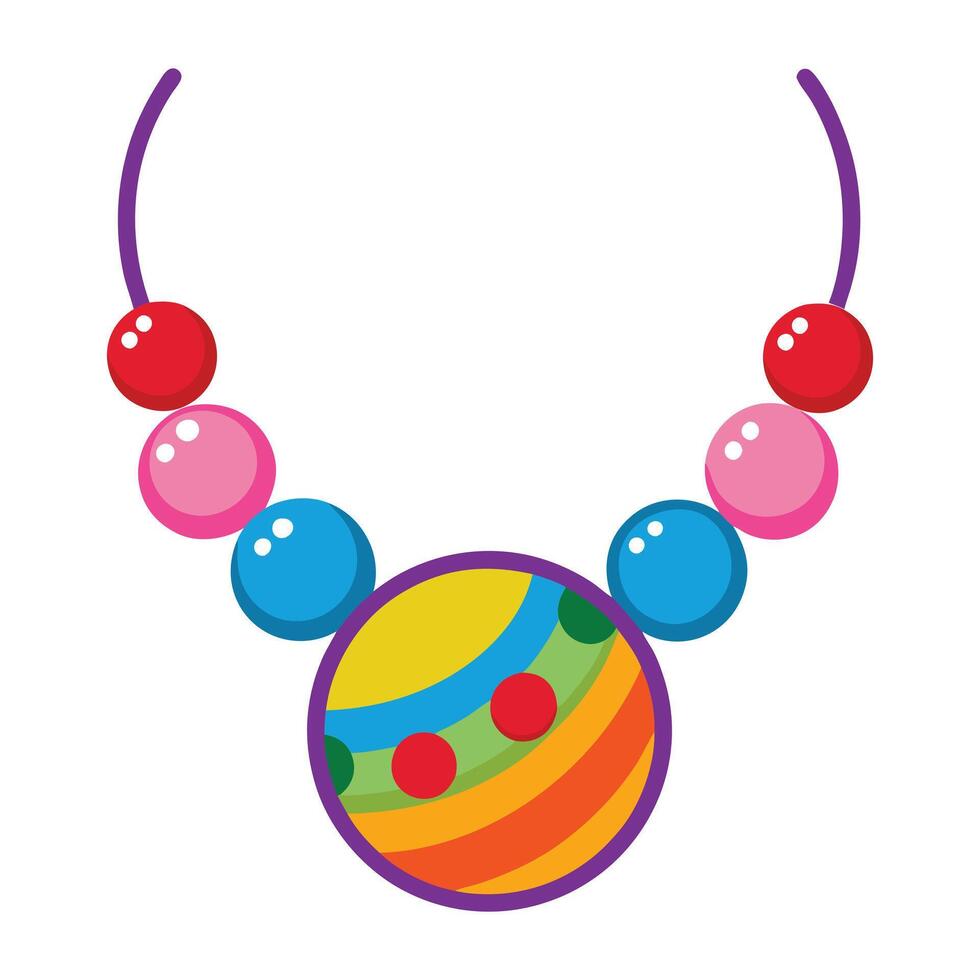 a colorful necklace with beads on it vector