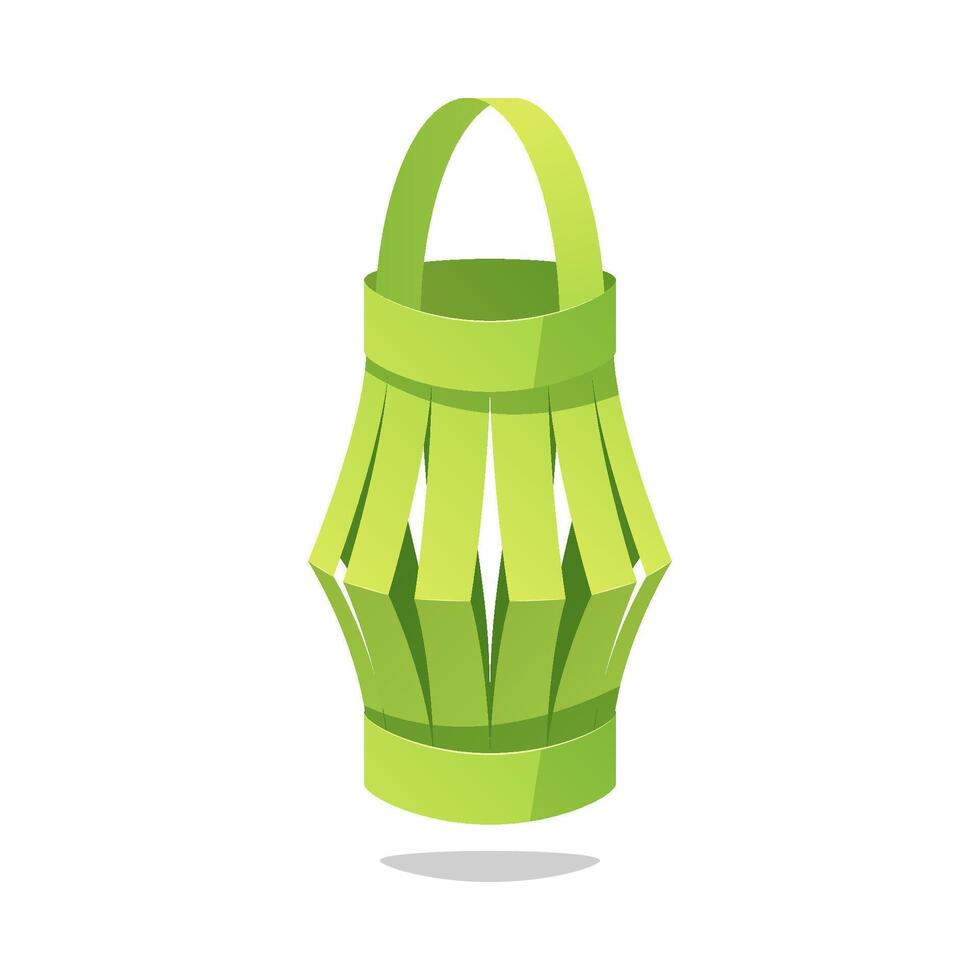 Paper lanterns origami isolated on white background. vector