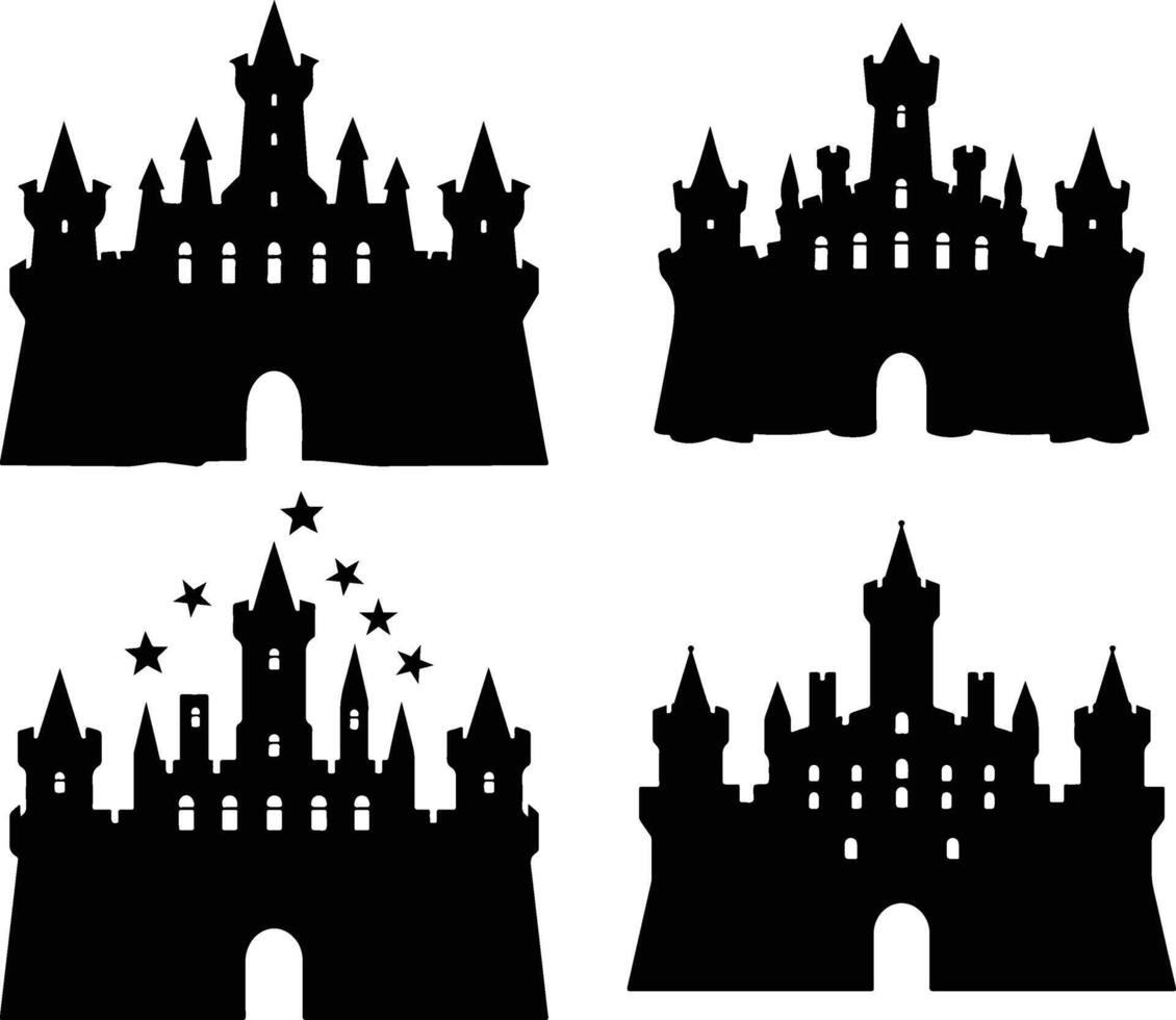 Castle Multiple Tower Illustration Design vector