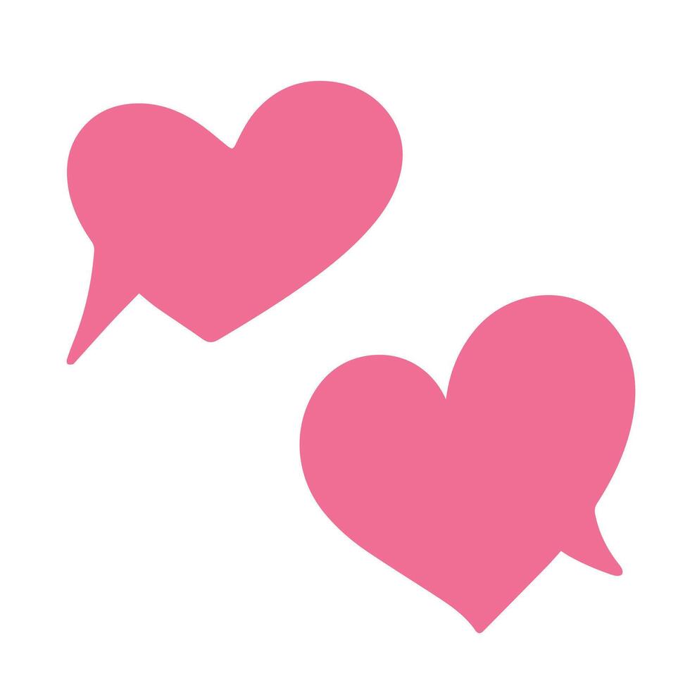 Speech, bubble, dialog boxes in the form of hearts. Notification chat bubble with hearts isolated on white background. illustration vector