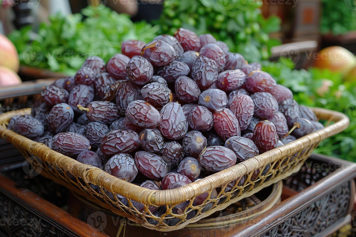 A basket of grapes photo
