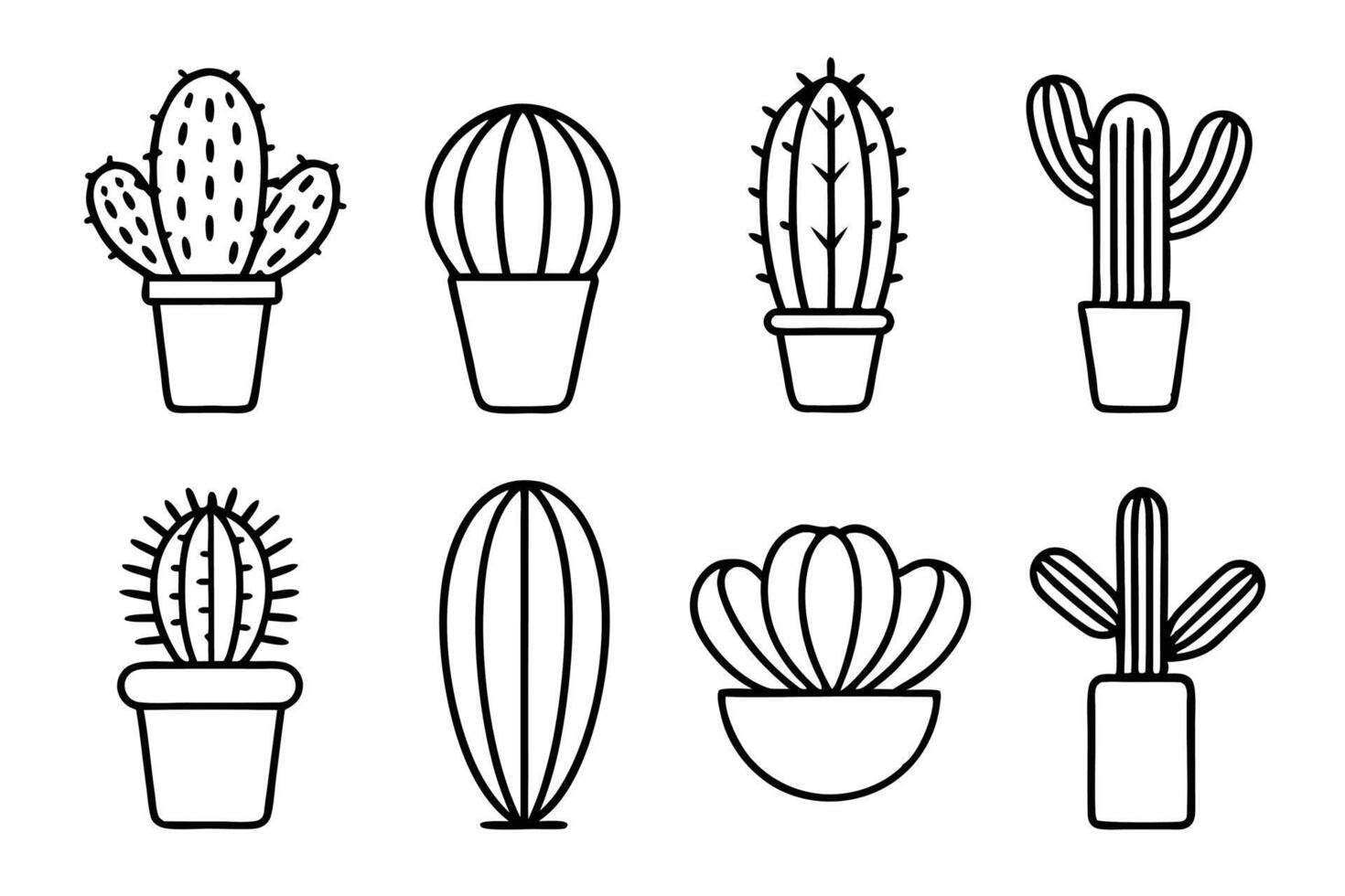Cactus Minimal Plants for a Serene Indoor Environment vector