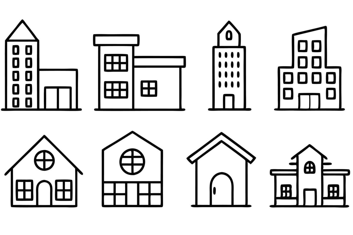 Apartement Line Art Minimal Style vector