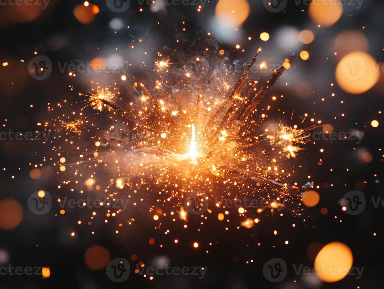 A vibrant explosion of light and particles, creating a dynamic visual effect. photo