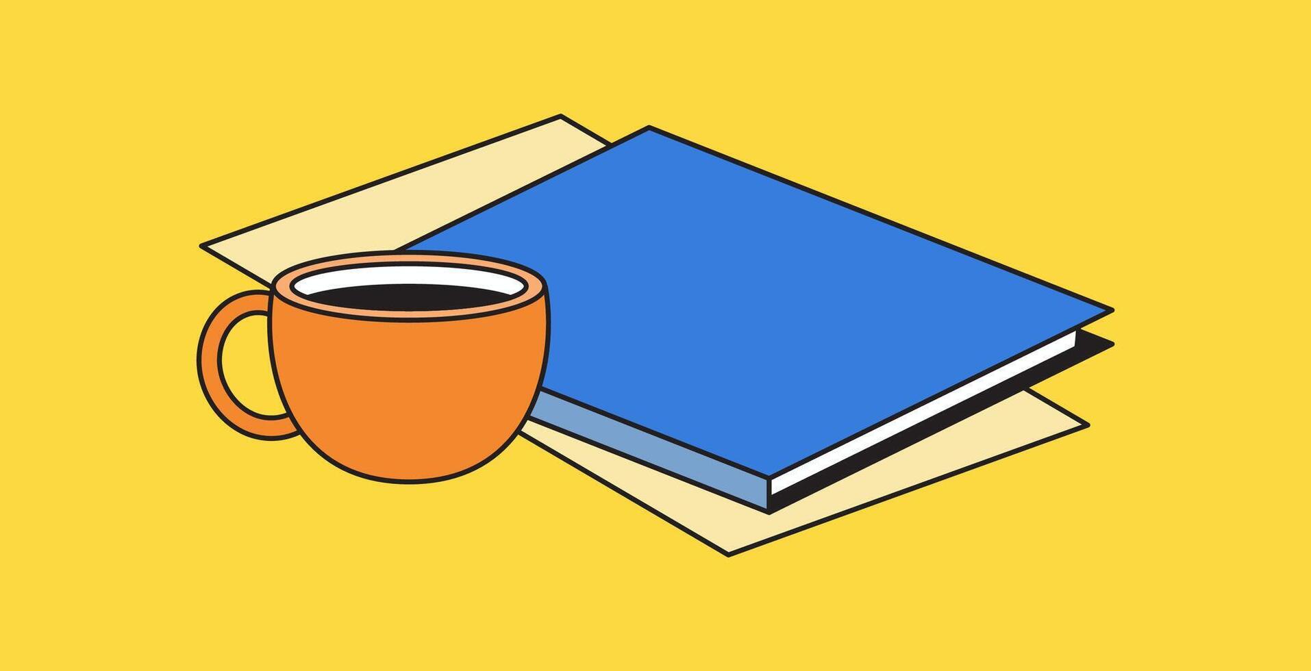 Coffee and books vector
