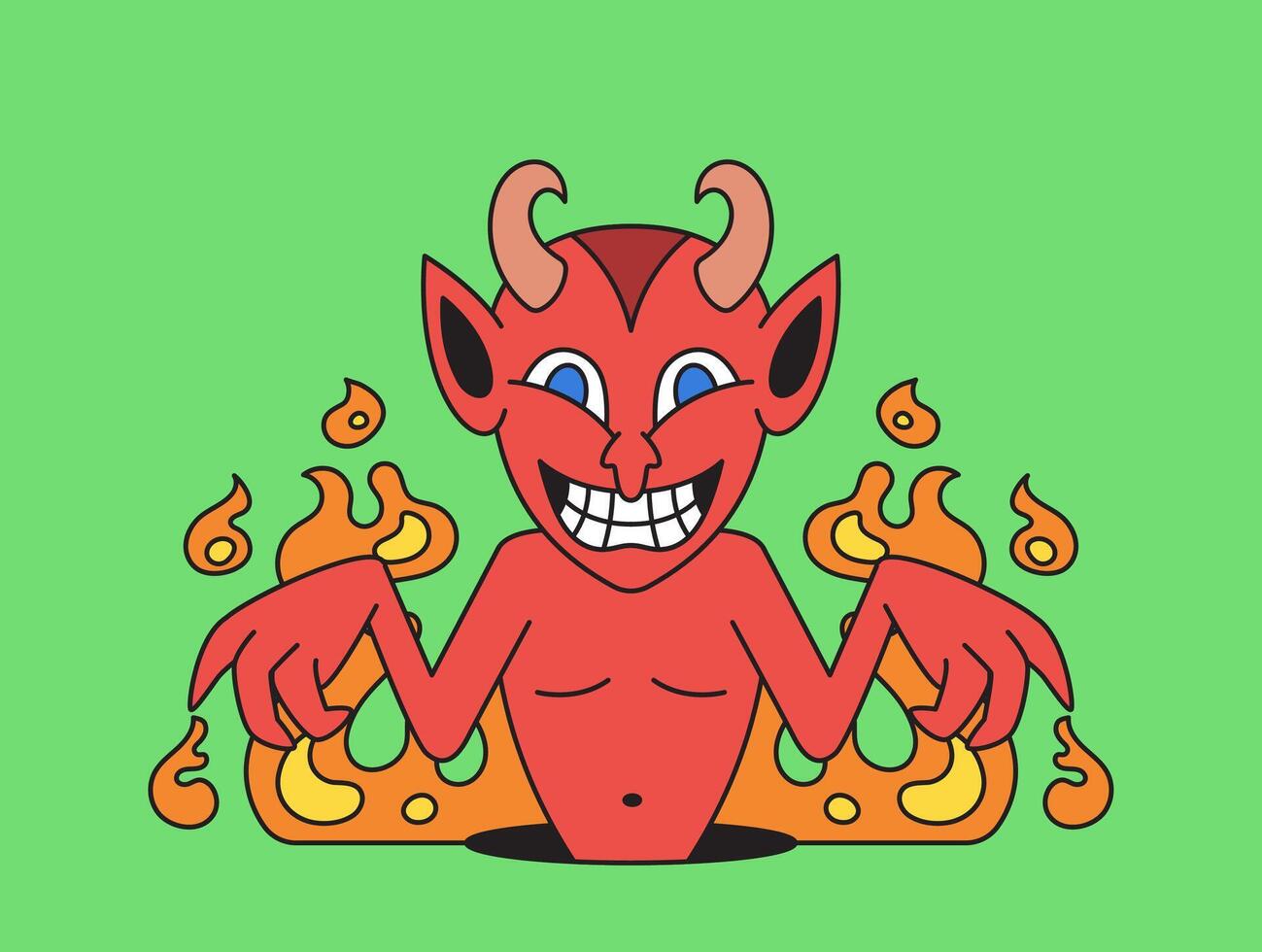 Mischievous devil cartoon character vector