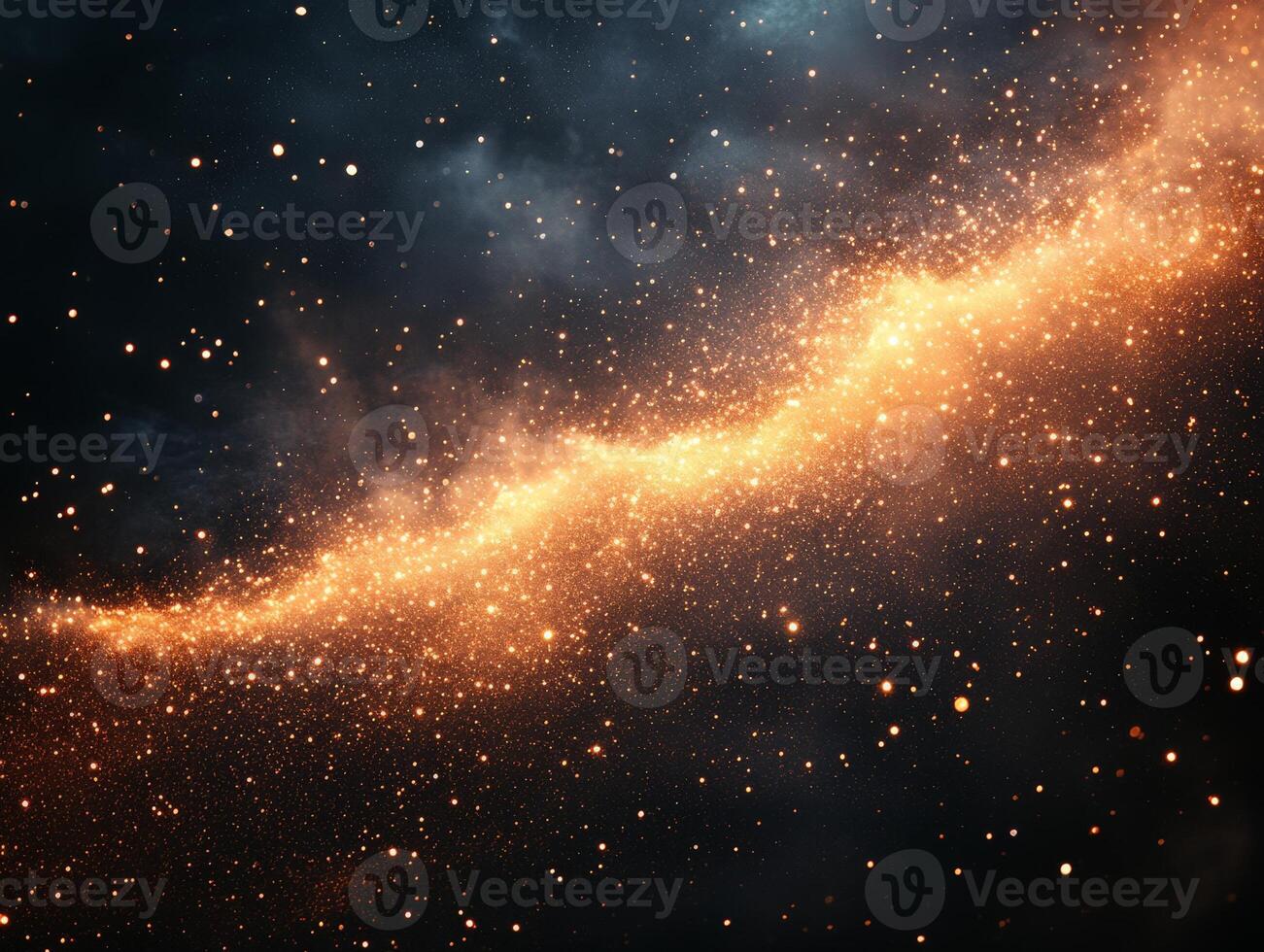 A mesmerizing cosmic scene depicting a swirling galaxy filled with stars and dust. photo
