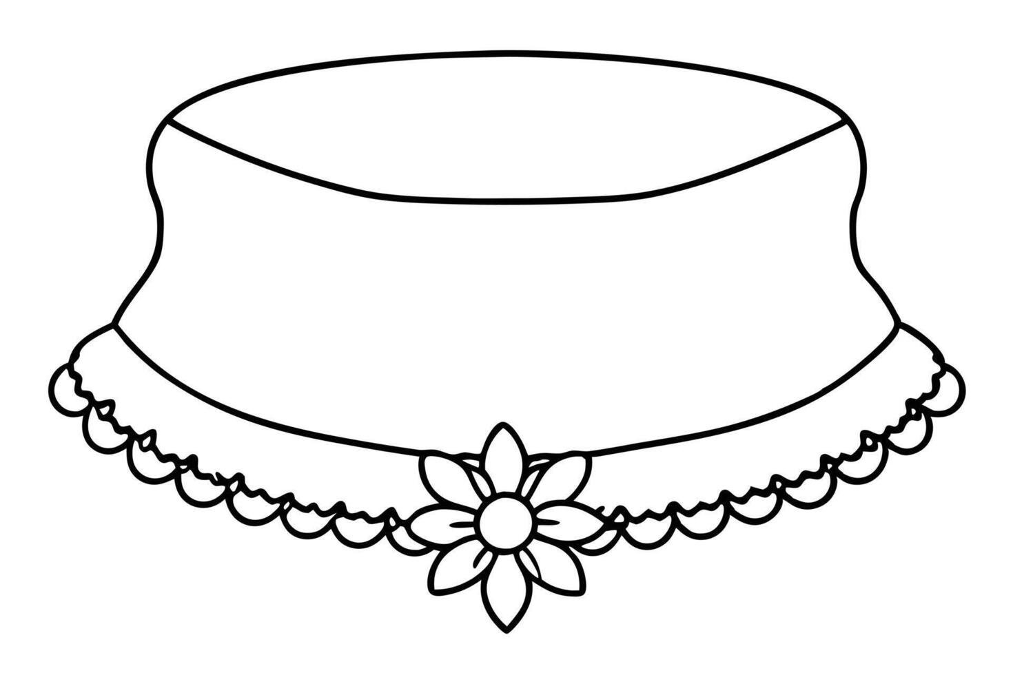 Elegant Outline of a Decorative Cake Collar vector