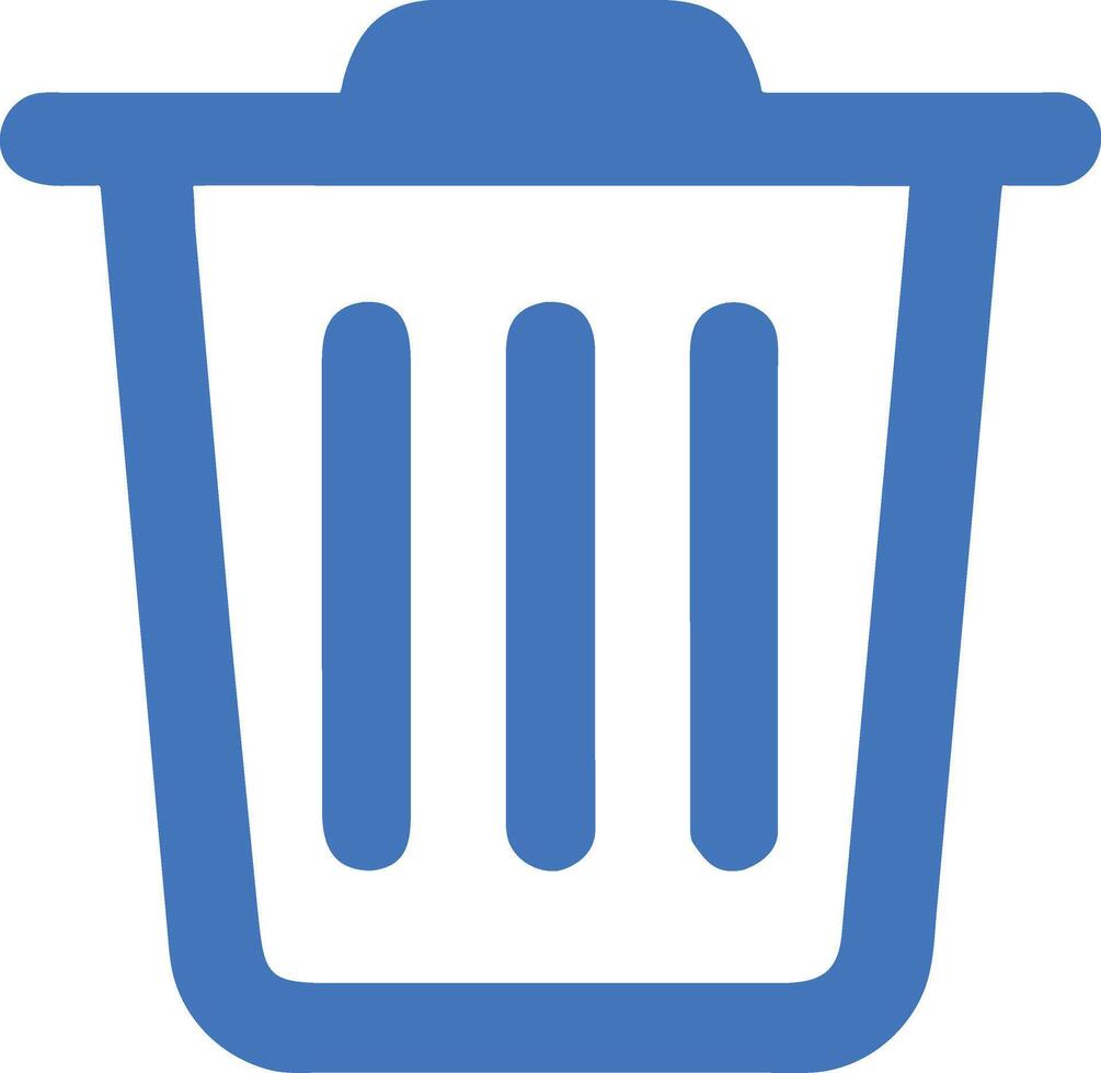 Simple Blue Trash Can Icon in Adobe Illustrator vector