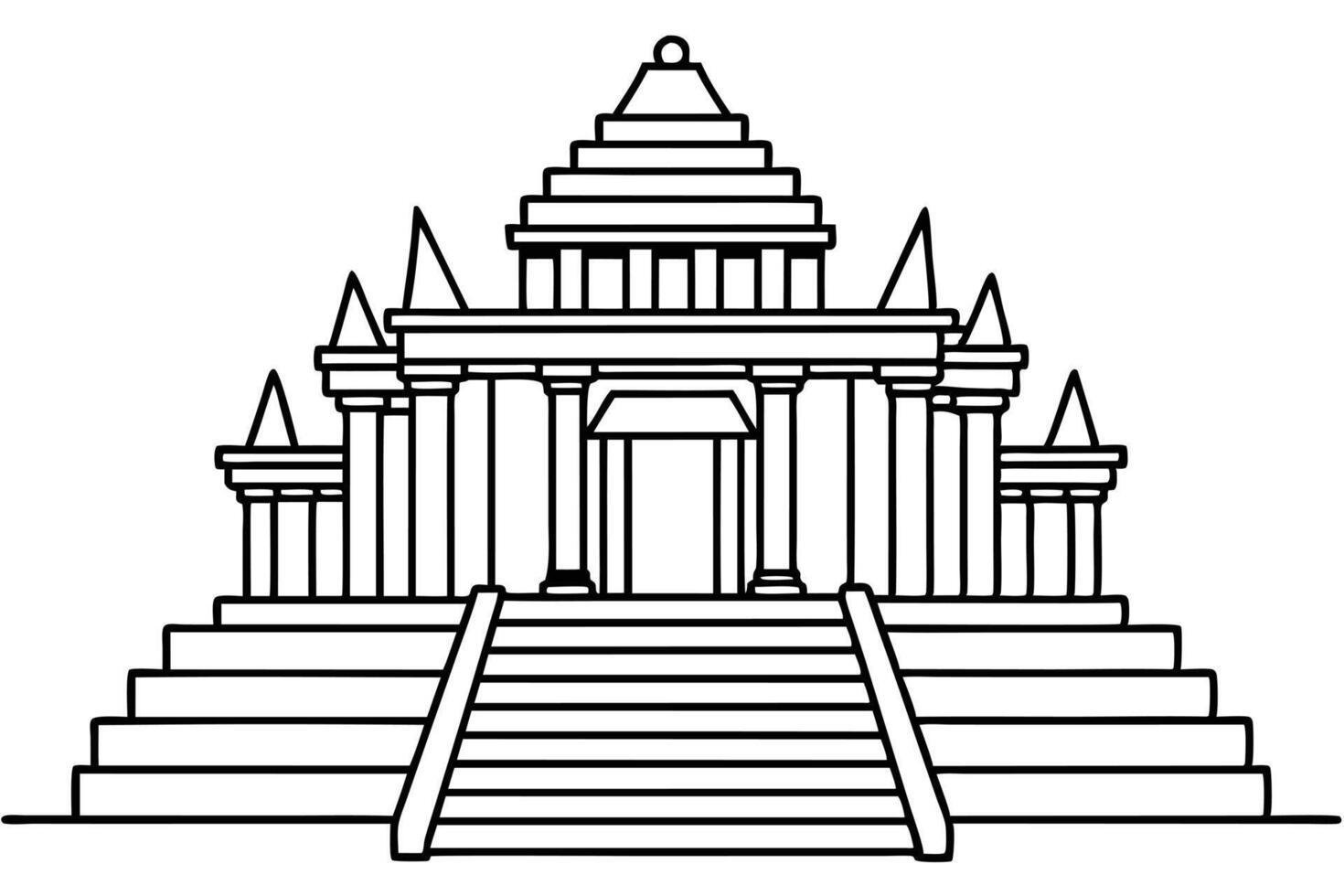 A historical temple complex vector