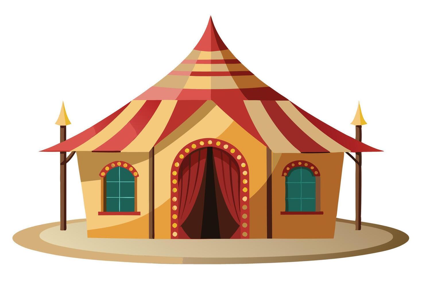 A colorful, ornate tent. vector