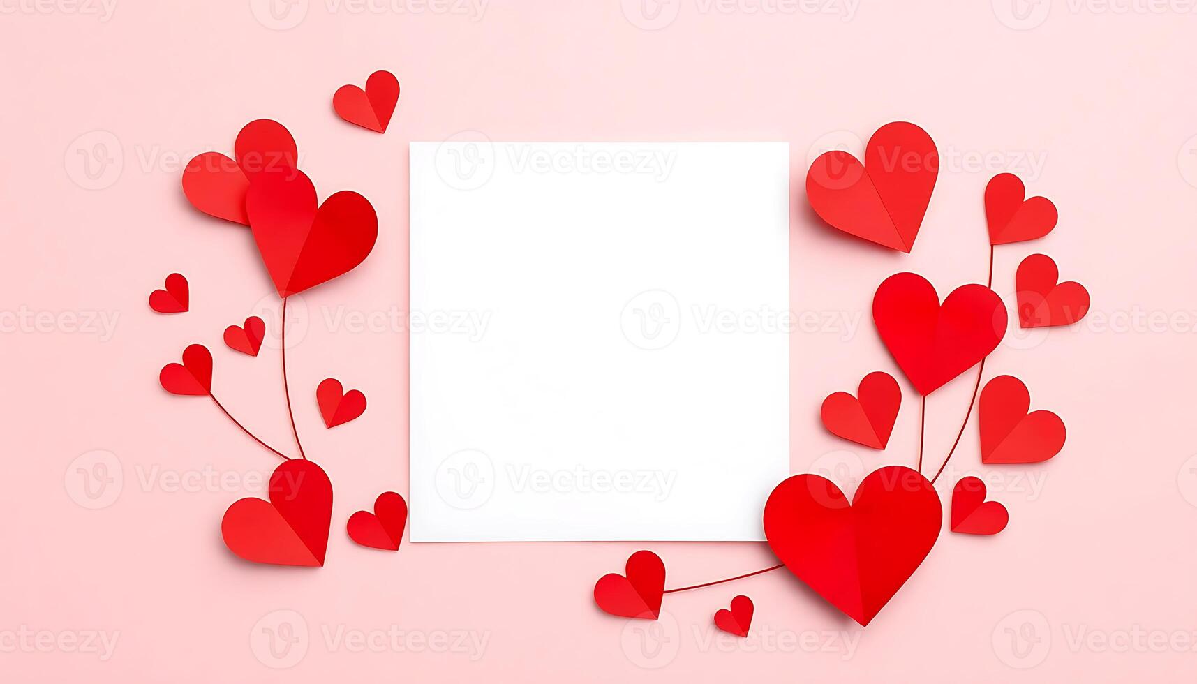 Red hearts arranged on vines perfect image design photo
