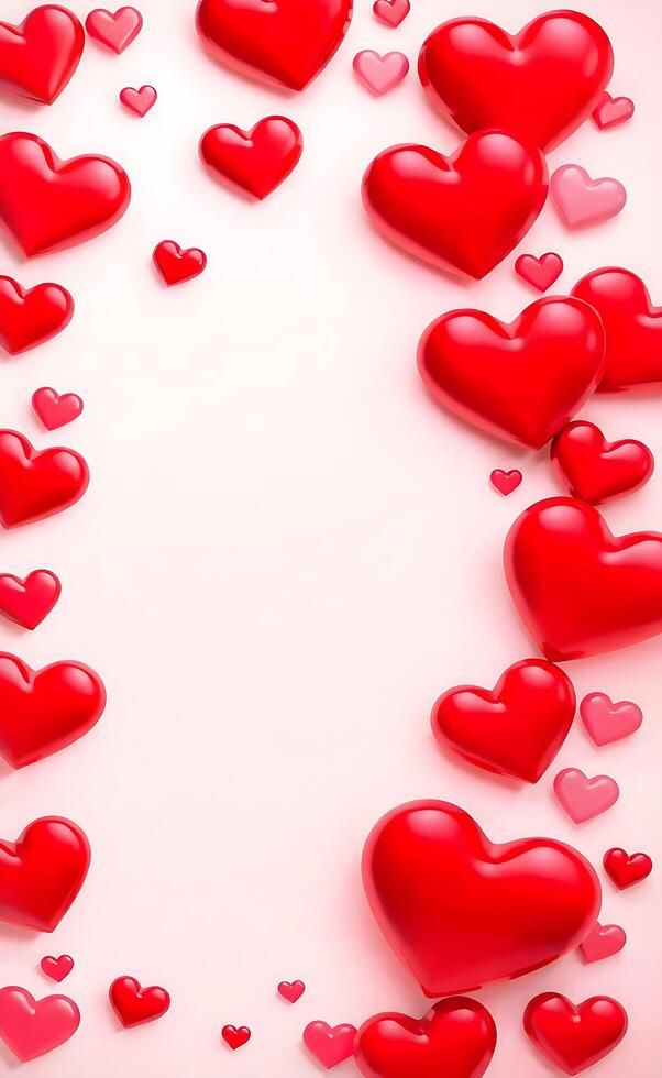 Free Red Paper Hearts Arranged on White Background photo