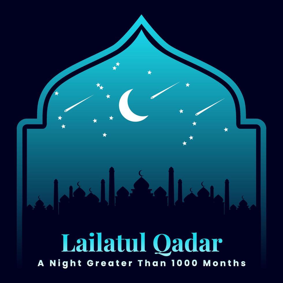 Lailatul Qadar Theme - Beautiful and Serene Islamic Art vector