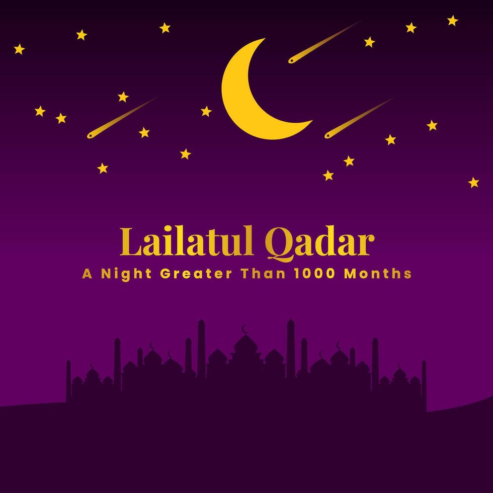 Modern Lailatul Qadar Design - Perfect for Social Media Use vector
