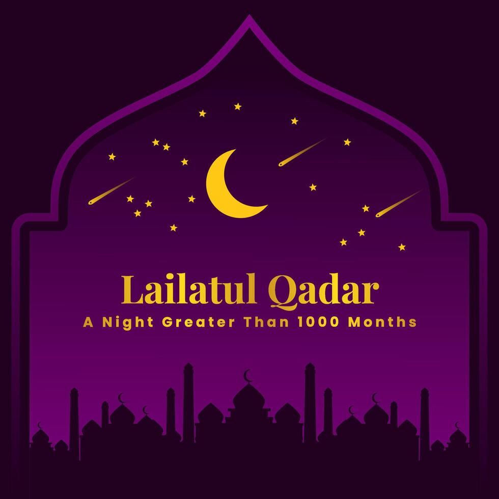 Minimalist Lailatul Qadar Background - Perfect for Reflections vector
