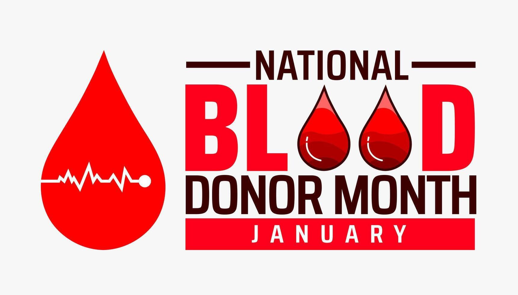 National Blood Donor Month background, banner or poster design template. observed every year in January. Holiday concept. vector