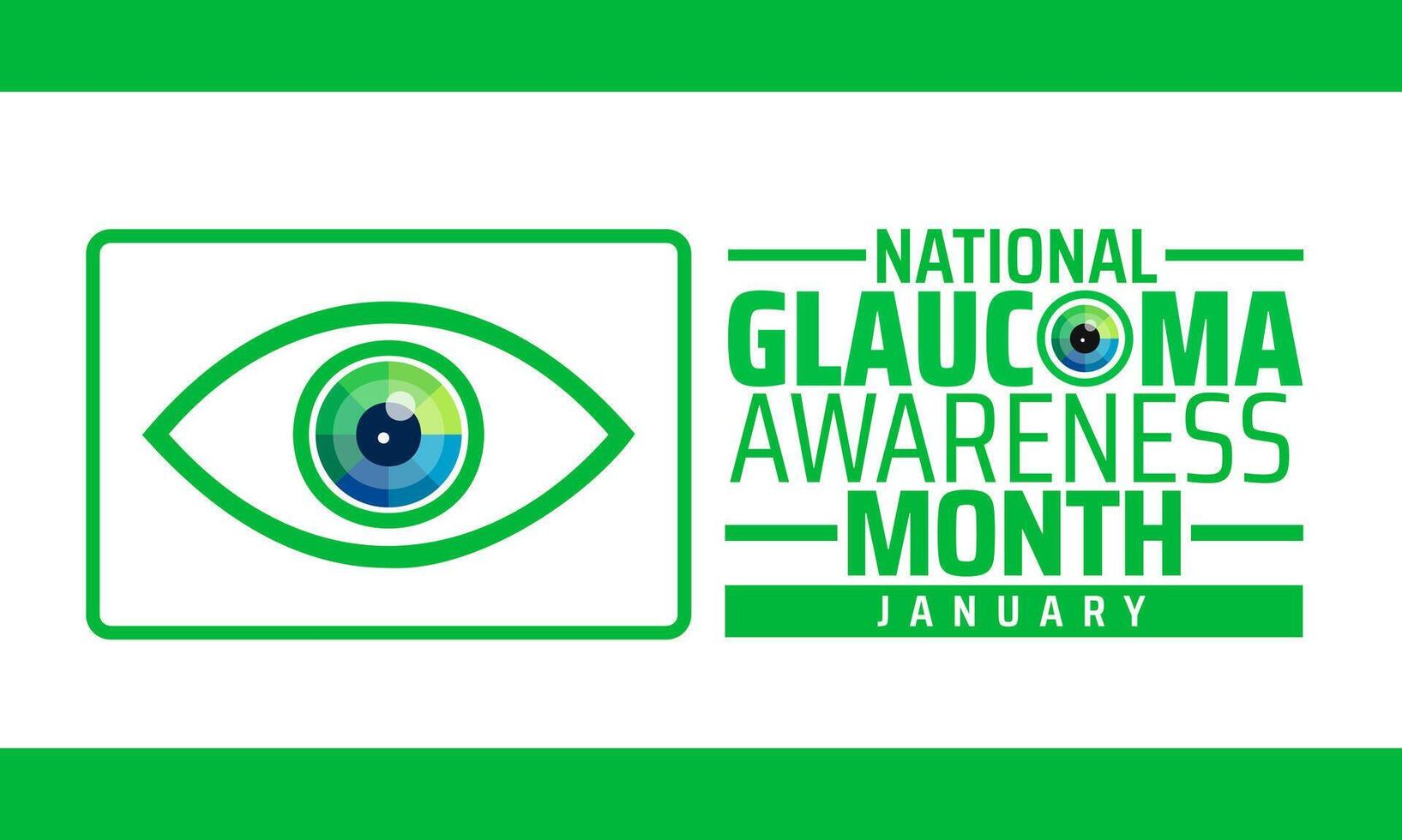 National Glaucoma Awareness Month background with green color design vector