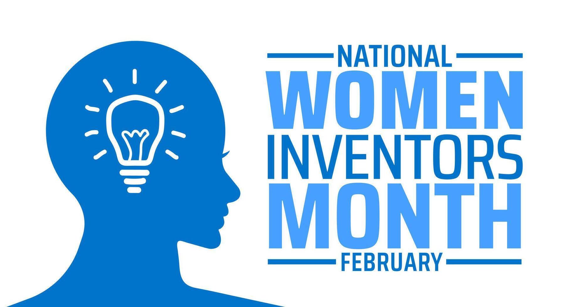 National Women Inventors Month background banner or poster design template. observed every year in February. Holiday concept. Use to any Template, card, poster, placard, template. vector