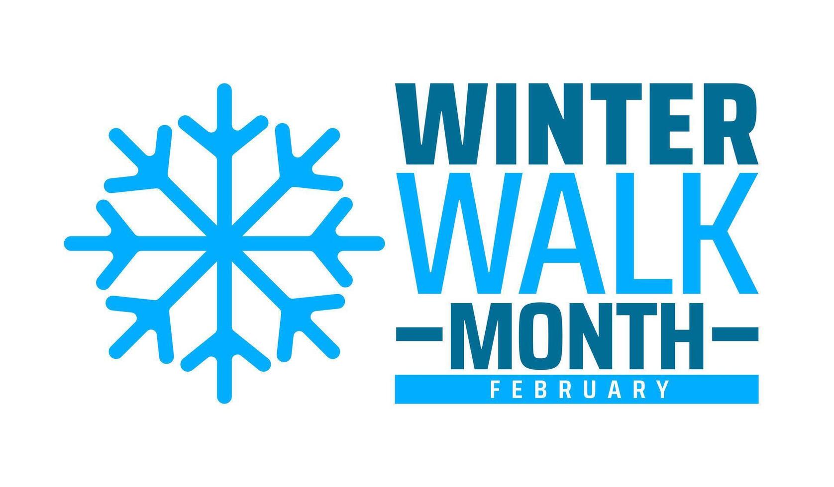 Winter Walk Month background banner or poster design template. observed every year in February. Holiday concept. Use to any Template, card, poster, placard, template. vector