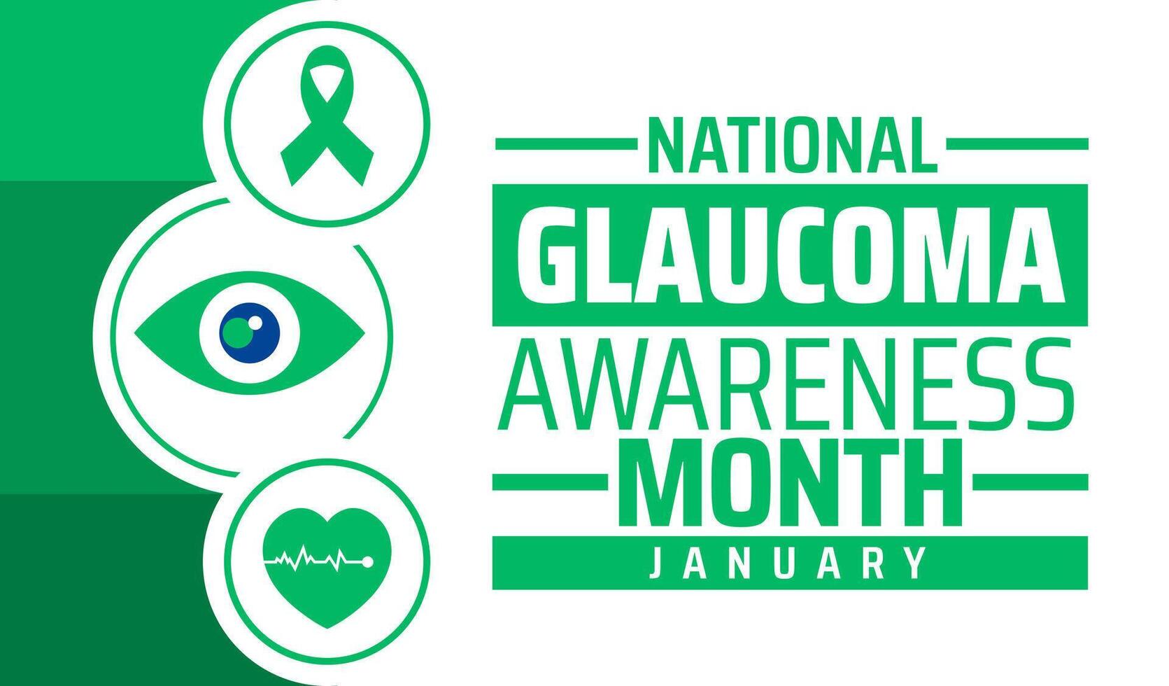National Glaucoma Awareness Month background with love icon vector