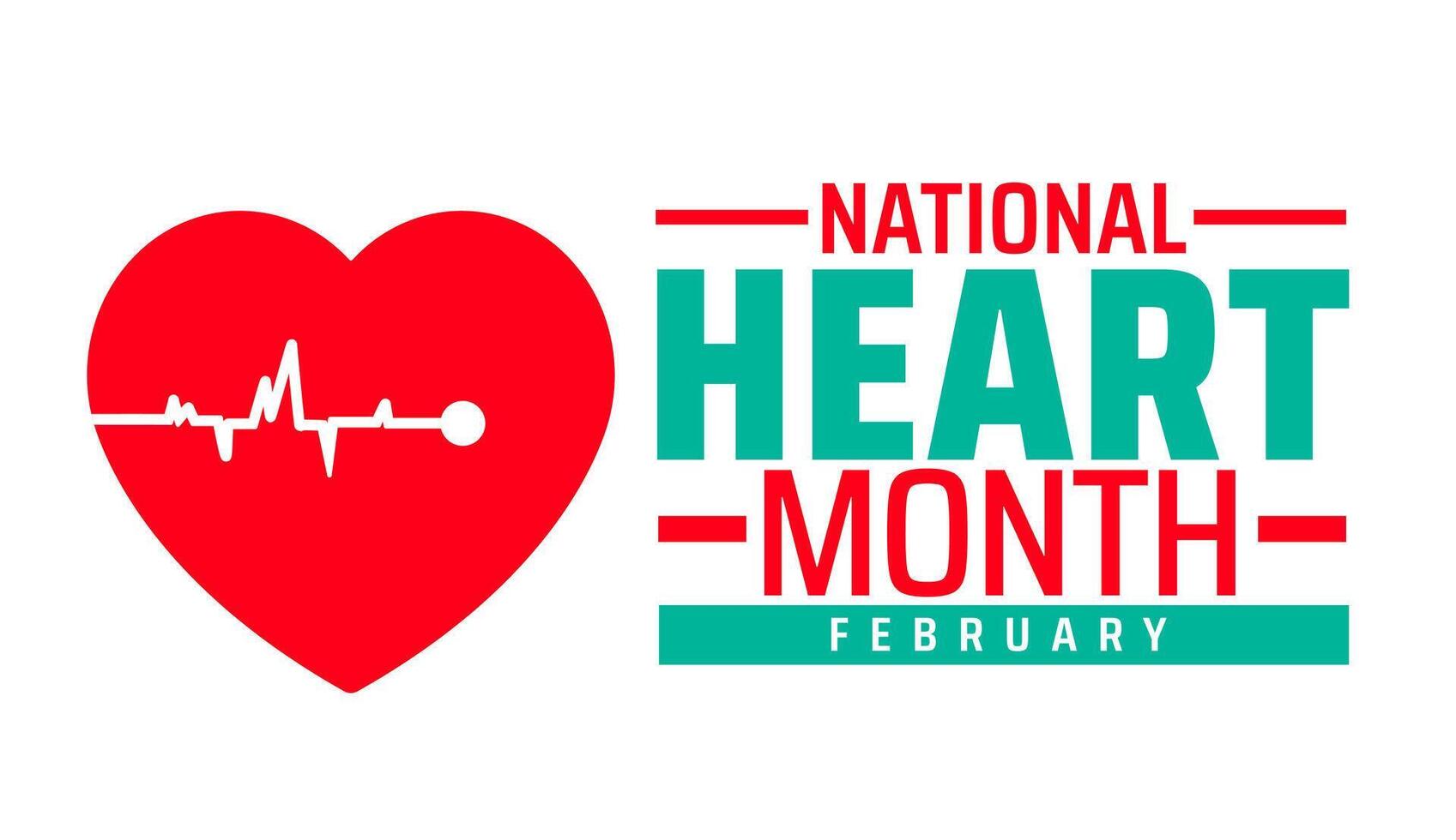 National heart month background banner or poster design template with love icon vector