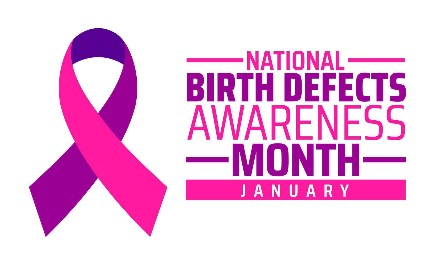 National Birth Defects Awareness Month background with ribbon design vector