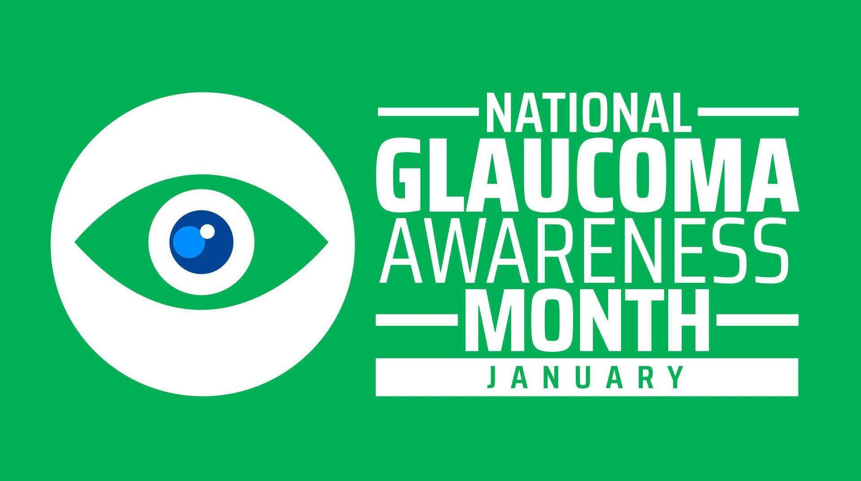 National Glaucoma Awareness Month background with green color vector