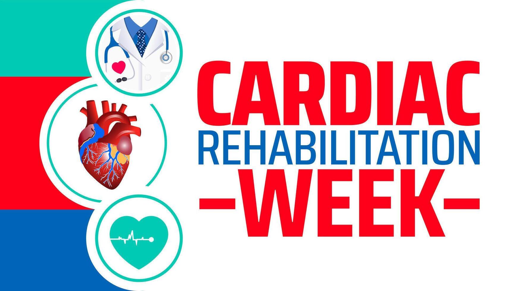 Cardiac Rehabilitation Week background banner or poster design template. observed every year in February. vector