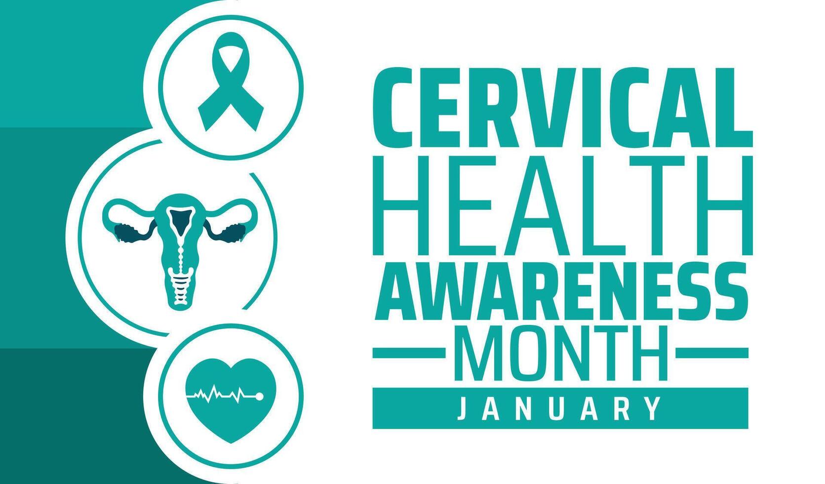 cervical health awareness month background with green color vector