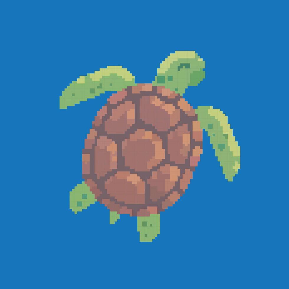 turtle pixel art 55196350 Vector Art at Vecteezy